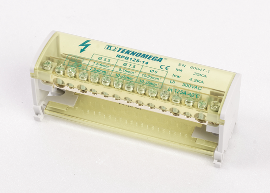 Picture of Bloco repartidor modular 2P 125A x15 furos