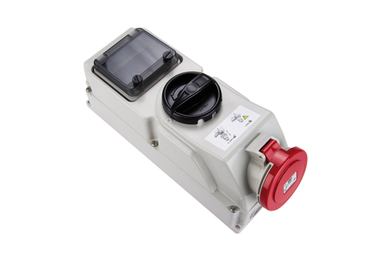 Picture of Tomada mural c/ interruptor bloqueio+janela IP44 32A 3P+T 400V