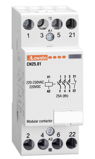 Picture of Contactor modular 25A 3NA+1NF 24Vac/dc 