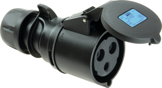 Picture of Ficha fêmea preta IP44 32A 2P+T 230V (alvéolos em latão niquelado)