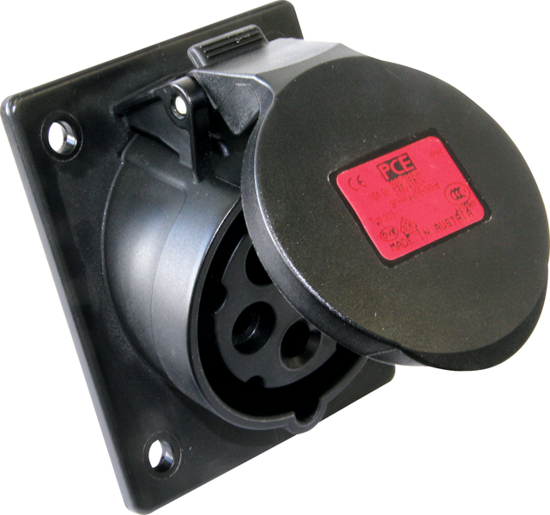 Picture of Tomada encastrar fêmea inclinada IP44 16A 3P+T 400V aperto p/ mola