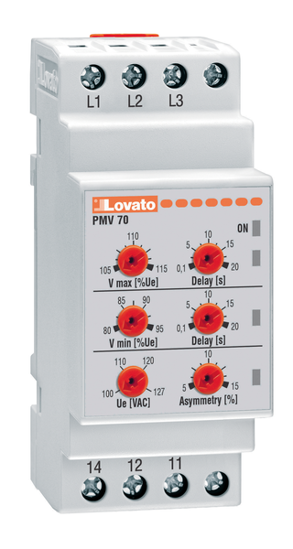 Picture of Relé mín V + máx V + assimetria V + seq + falta de fase 3F, 1CO, 208-240V~