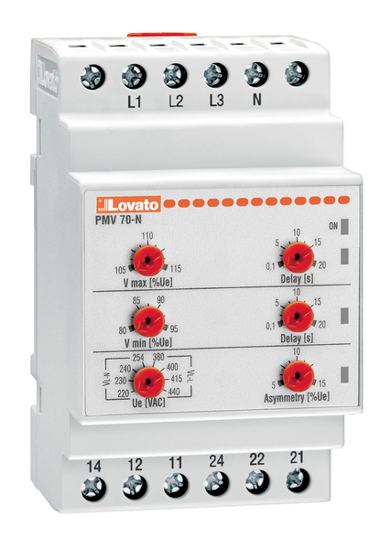 Picture of Relé mín V + máx V + assimetria V + seq + falta de fase 3F+N, 2CO, 480-600V~