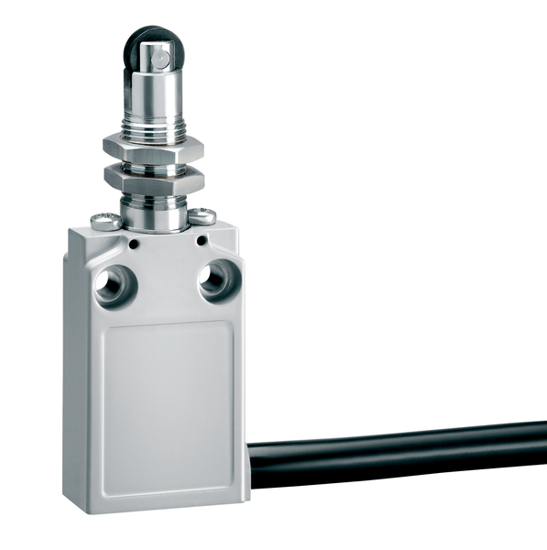 Picture of Fim-de-curso metálico 1NA+1NF ruptura brusca rolete plástico cabeça extendida M12