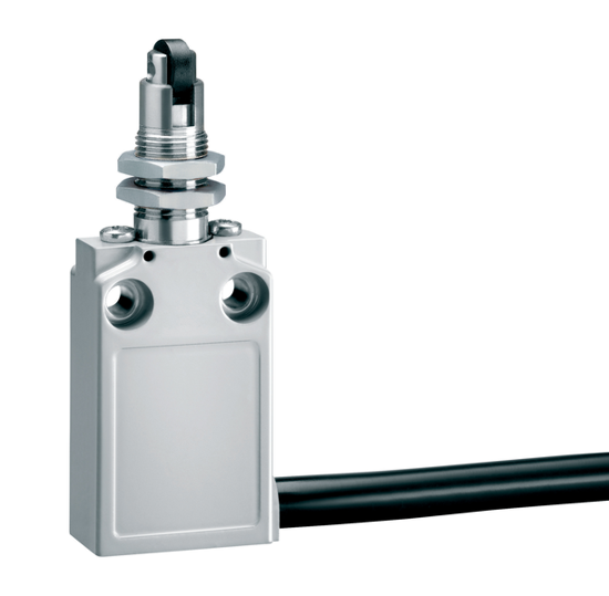 Picture of Fim-de-curso metálico 1NA+1NF ruptura lenta rolete plástico cabeça extendida M12