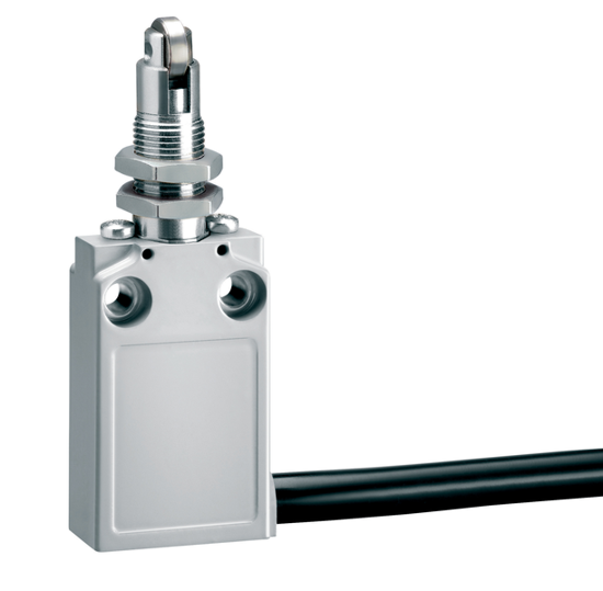 Picture of Fim-de-curso metálico 1NA+1NF ruptura lenta rolete metálico cabeça extendida M12