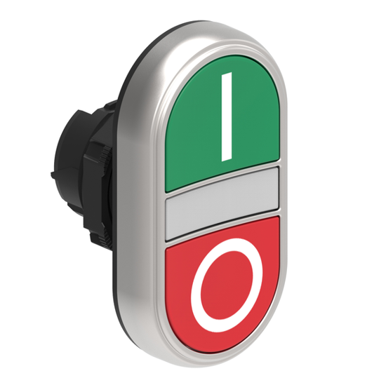 Picture of Botão de pressão duplo luminoso à face 0-I VD/VM