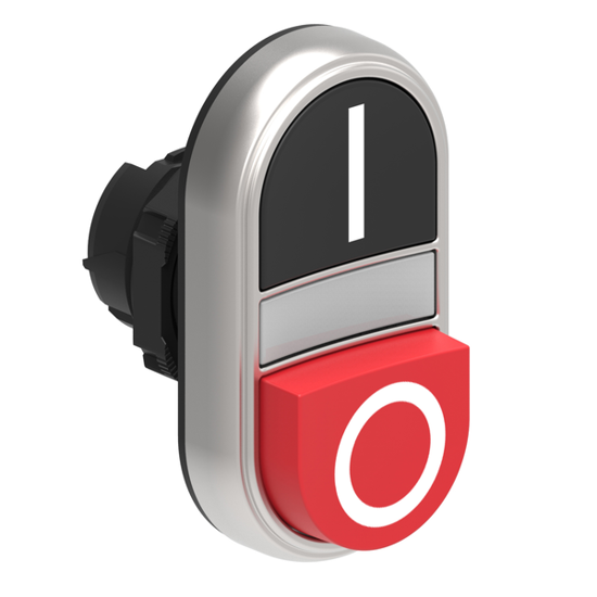 Picture of Botão de pressão duplo luminoso à face/saliente 0-I PT/VM