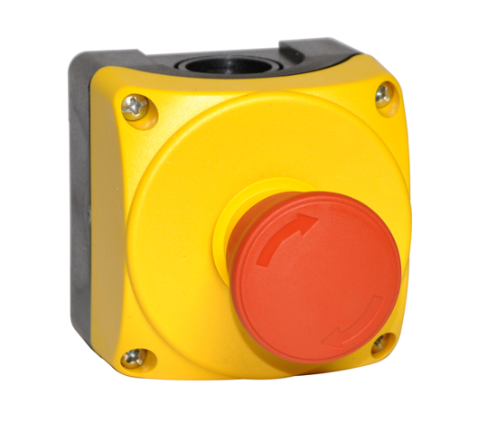 Picture of Caixa botoneira Amarela c/ botão emergência LPC6644