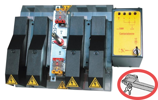 Picture of Inversor motorizado I-0-II 4p 250A 230Vac + punho c/chave