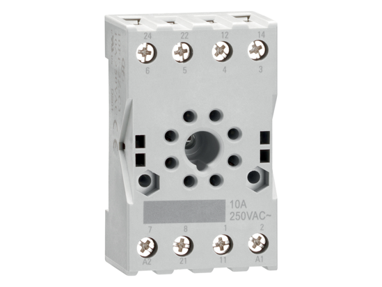 Picture of Base octal para montagem em calha DIN 35mm, com bornes de aperto mecânico