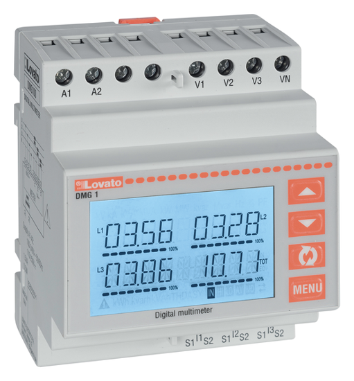 Picture of Multímetro digital modular 3F+N para TI's _/1A ou 5A,  Uaux 100-240V~/ 120-250V=