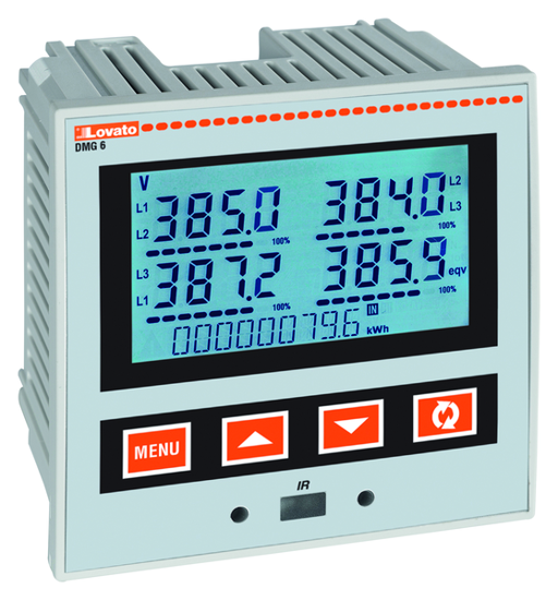 Picture of Multímetro digital 96x96 LCD com ícones, 3F+N para TI's _/1A-5A, 100-440V~ / 110-250V=, Harm 1-15