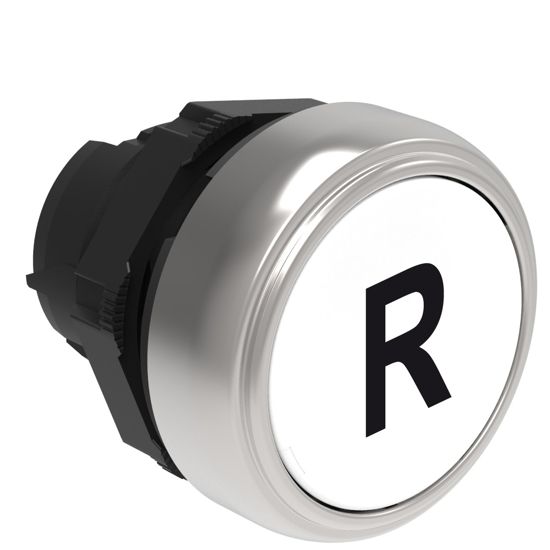 Picture of Botão de pressão à face Branco c/ símbolo R