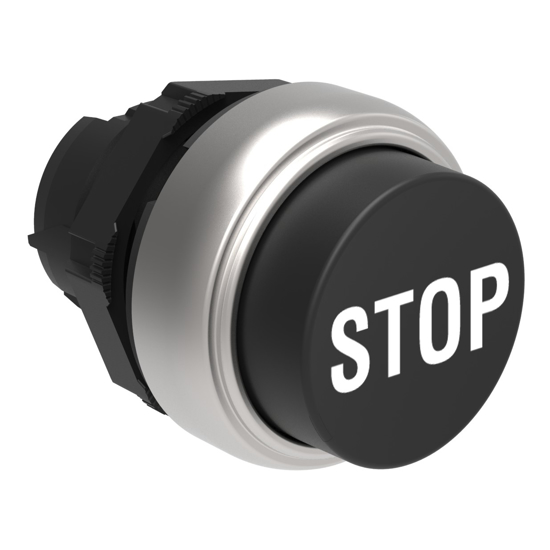 Picture of Botão de pressão saliente Preto c/ STOP