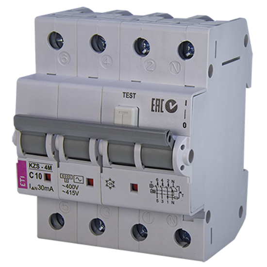 Picture of Disjuntor diferencial compacto 6kA curva C 3P+N 32A classe A 500mA 