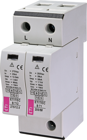 Picture of Descarregador de sobretensões B T12 275Vac 12.5kA 1+1 