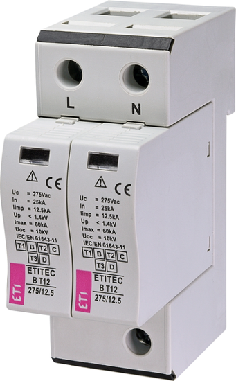 Picture of Descarregador de sobretensões B T12 275Vac 12.5kA 2+0 