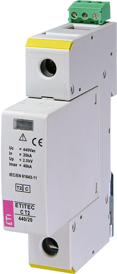 Picture of Descarregador de sobretensões C T2 440Vac 20kA 1+0 RC 