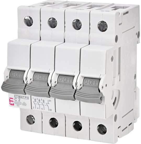 Picture of Disjuntor modular 10kA curva C 3P+N 2A 