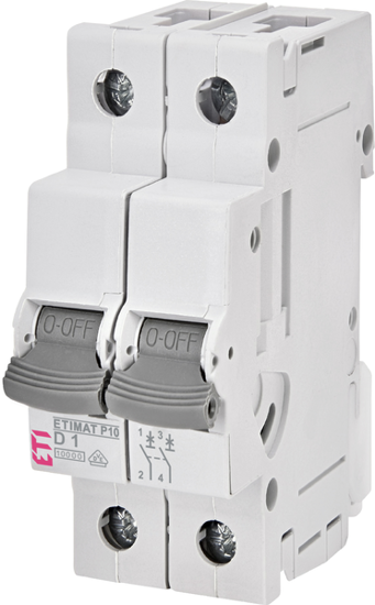 Picture of Disjuntor modular 10kA curva D 2P 1A 