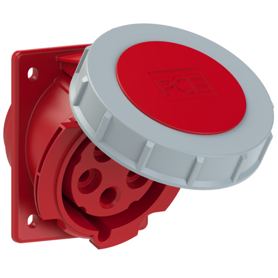 Picture of Tomada encastrar fêmea inclinada c/ flange □97x80mm, 3P+N+T 32A-400V, IP67 (terminais de aperto por mola)