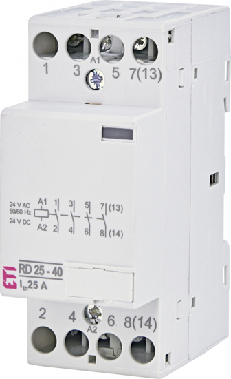 Picture of Contactor modular RD25-40 (25A AC1) 4NA, 230V≃