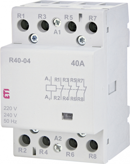 Picture of Contactor modular R40-04 (40A AC1) 4NF, 24V∼