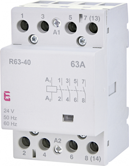Picture of Contactor modular R63-40 (63A AC1) 4NA, 24V∼