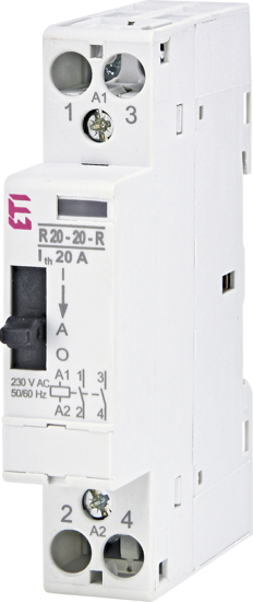 Picture of Contactor modular R20-20-R (20A AC1) 2NA com seletor I-AUT-0, 230V∼