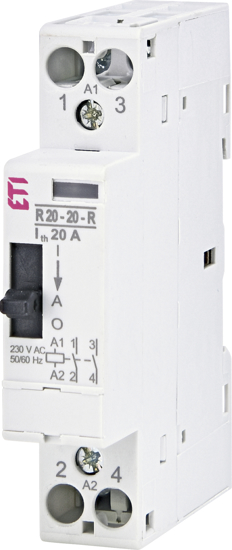 Picture of Contactor modular R20-02-R (20A AC1) 2NF com seletor I-AUT-0, 230V∼