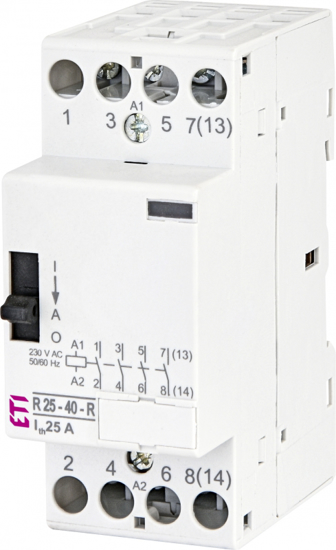 Picture of Contactor modular R25-04-R (25A AC1) 4NF com seletor I-AUT-0, 24V∼
