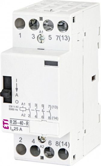 Picture of Contactor modular R25-40-R (25A AC1) 4NA com seletor I-AUT-0, 230V∼