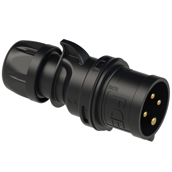 Picture of Ficha macho preta IP44 16A 3P+T 400V aperto p/ mola