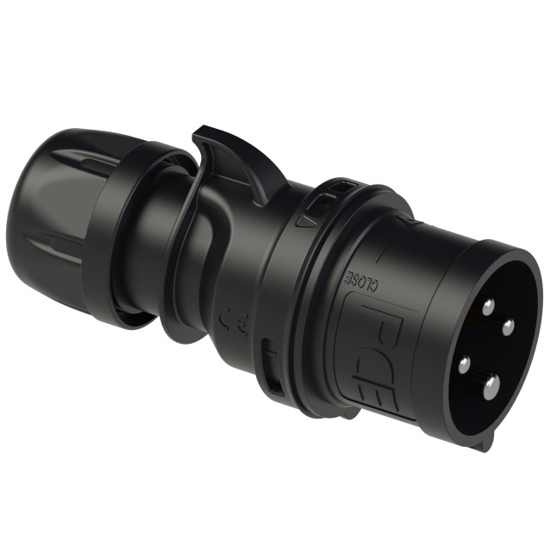 Picture of Ficha macho preta IP44 32A 3P+T 400V (pernos em latão niquelado)