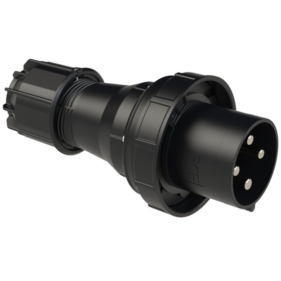 Picture of Ficha macho preta IP67 125A 3P+T 400V (pernos em latão niquelado)