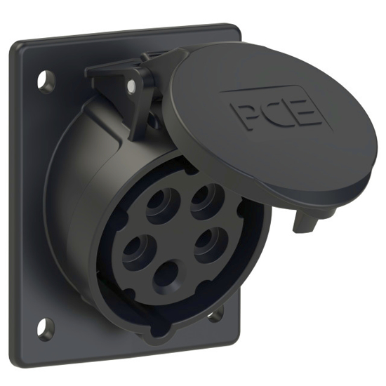 Picture of Tomada encastrar fêmea inclinada IP44 16A 3P+T+N 400V aperto p/ mola