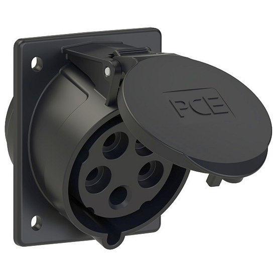 Picture of Tomada encastrar fêmea inclinada IP44 32A 3P+T+N 400V aperto p/ mola