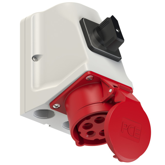 Picture of Tomada mural fêmea c/ interruptor IP44 3P+T+N 16A 400V