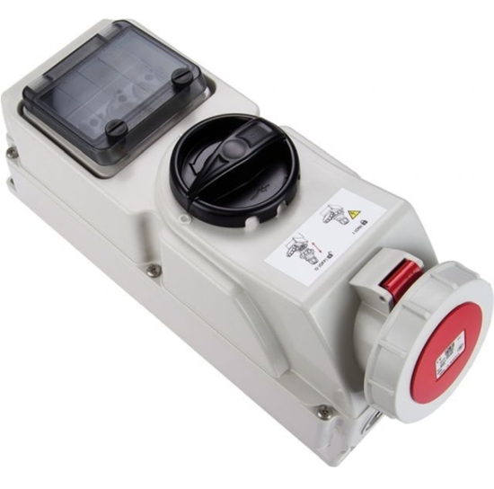 Picture of Tomada c/interruptor bloqueio e janela 5 módulos IP67 32A 3P+T 400V