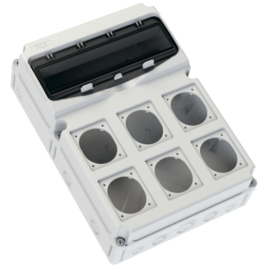 Picture of Caixa FLEX16-S6 16-Mod 6xFlange IP66/67 IK10 (471x330x158mm)