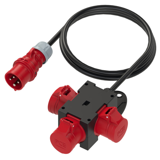 Picture of Adaptador IP44 16A 3P+T c/ 1,5mt /  3x CEE 16A 3P+T