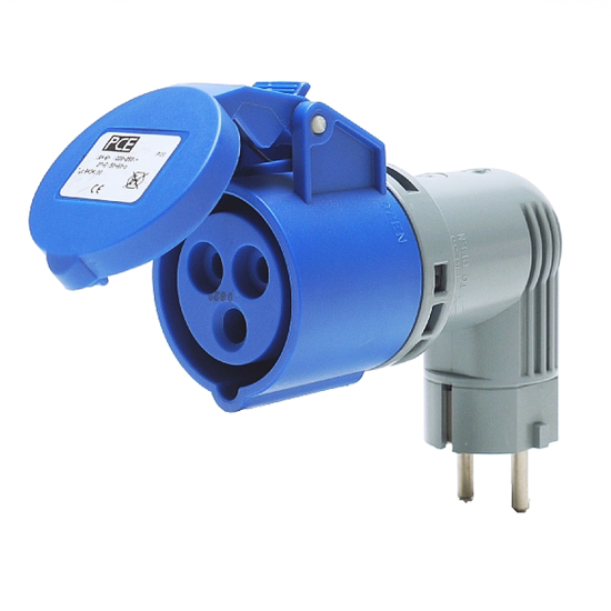 Picture of Adaptador IP44 schuko macho 16A 250V / CEE fêmea 16A 3P