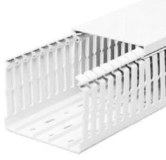 Picture of Calha rasgada PVC H40xB60mm, 6,5/6mm  RAL9003