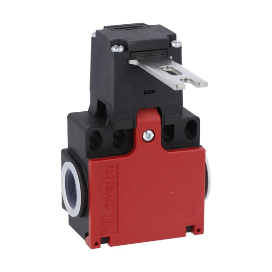 Picture of Fim-de-curso dupla entrada plástico+chave plana ação lenta 1NA+1NF