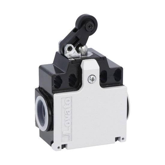 Picture of Fim-de-curso dupla entrada metálico+roldana+rodízio plástico ação lenta 1NA+1NF