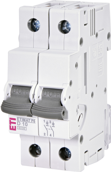 Picture of Disjuntor modular 6kA curva D 2P 10A 